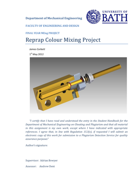 Reprap Colour Mixing Project