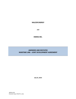 Joint Development Agreement