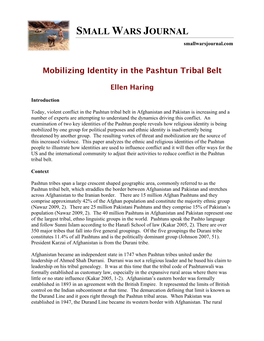 Mobilizing Identity in the Pashtun Tribal Belt