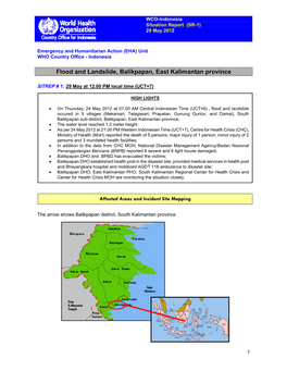 Flood and Landslide, Balikpapan, East Kalimantan Province