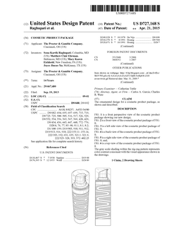 (12) United States Design Patent Do Patent No.: US D727,168 S Raghupati Et Al