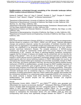 Dedifferentiation Orchestrated Through Remodeling of the Chromatin Landscape Defines PSEN1 Mutation-Induced Alzheimer’S Disease