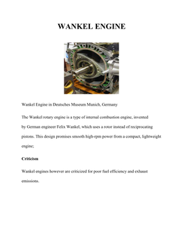 Wankel Engine