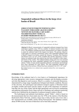 Suspended Sediment Fluxes in the Large River Basins of Brazil