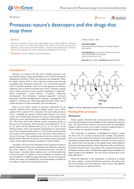 Proteases: Nature’S Destroyers and the Drugs That Stop Them