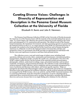 Challenges in Diversity of Representation and Description in the Panama Canal Museum Collection at the University of Florida Elizabeth H