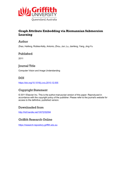 Graph Attribute Embedding Via Riemannian Submersion Learning