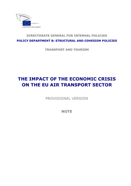 The Impact of the Economic Crisis on the Eu Air Transport Sector