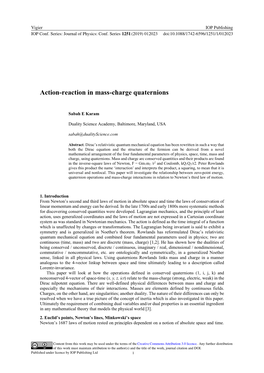 Action-Reaction in Mass-Charge Quaternions