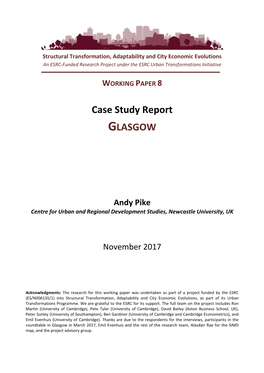 Case Study Report GLASGOW