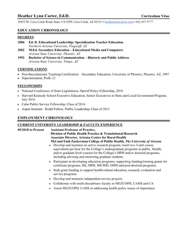 Heather Lynn Carter, Ed.D. Curriculum Vitae