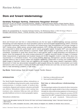 Store and Forward Teledermatology