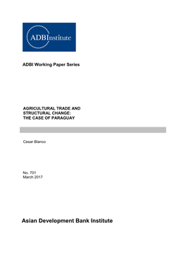 Agricultural Trade and Structural Change: the Case of Paraguay