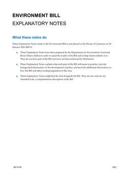 Environment Bill Explanatory Notes