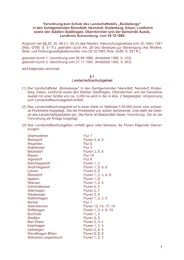 1 Verordnung Zum Schutz Des Landschaftsteils „Bückeberge“