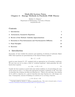 Energy Methods in Parabolic PDE Theory