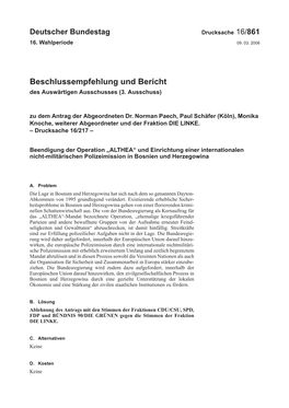 Beschlussempfehlung Und Bericht Des Auswärtigen Ausschusses (3