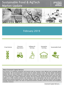 Sustainable Food & Agtech Market Update