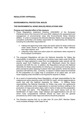 Noise Mapping Under the END Is Not Required for Airports in Wales