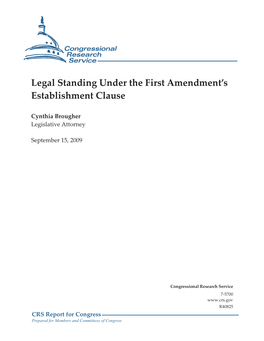 Legal Standing Under the First Amendment's Establishment Clause