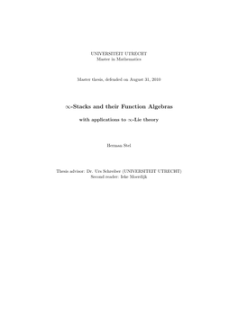 ∞-Stacks and Their Function Algebras