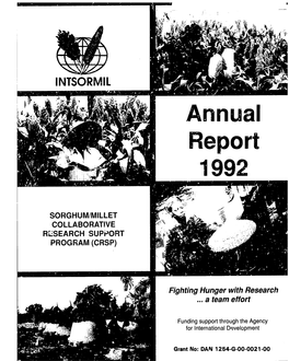 INTSORMIL Annual Report 1992 SORGHUM/MILLET