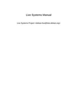 Live Systems Manual