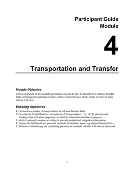 Transportation and Transfer Participant Guide