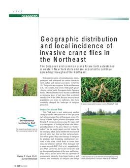 Geographic Distribution and Local Incidence of Invasive Crane Flies In