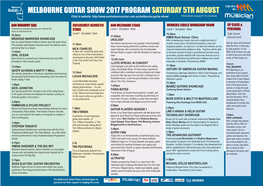 Melbourne Guitar Show 2017 Programsaturday 5Th August