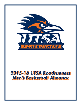 2015-16 UTSA Roadrunners Men's Basketball Almanac