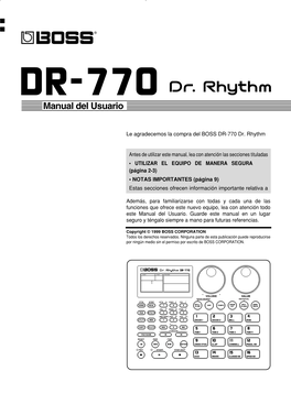 DR-770 Manual Del Usuario