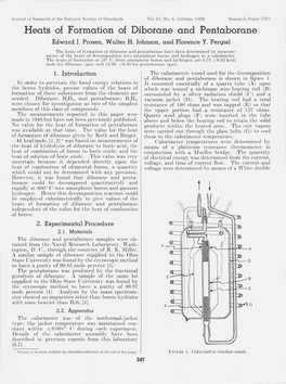 Heats of Formation of Diborane and Pentaborane Edward 1