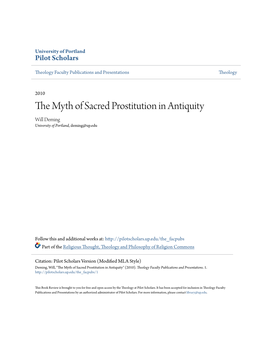 The Myth of Sacred Prostitution in Antiquity