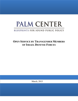 Open Service by Transgender Members of Israel Defense Forces