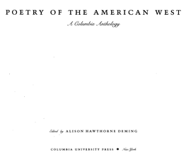 Poetry of the American West