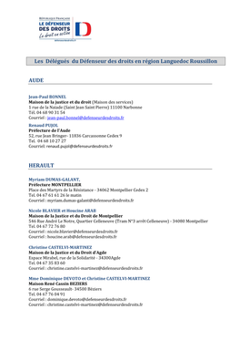 Les Délégués Du Défenseur Des Droits En Région Languedoc Roussillon