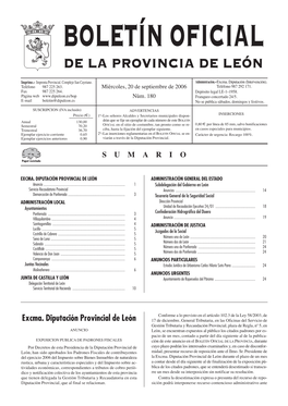 Boletín Oficial De La Provincia De León