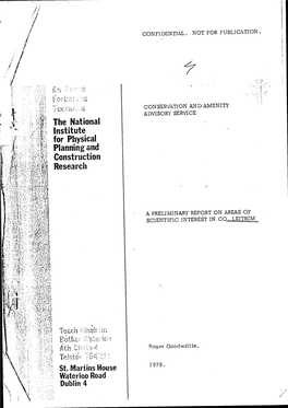 A Preliminary Report on Areas of Scientific Interest in County Leitrim