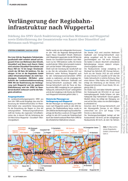 Verlängerung Der Regiobahn- Infrastruktur Nach Wuppertal