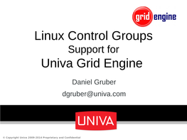 Linux Control Groups Univa Grid Engine