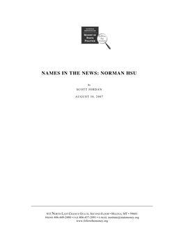 Names in the News: Norman Hsu