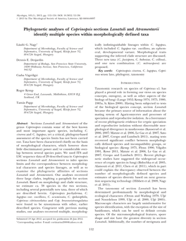 Phylogenetic Analyses of Coprinopsis Sections Lanatuli and Atramentarii Identify Multiple Species Within Morphologically Defined Taxa