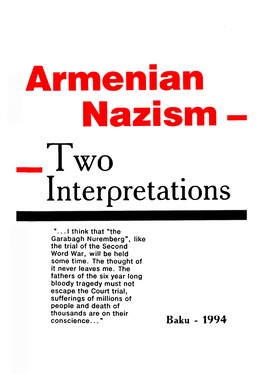 Armenian Nazism T W O Interpretations