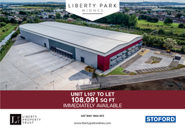 Unit L107 to Let 108,091 Sq Ft Immediately Available