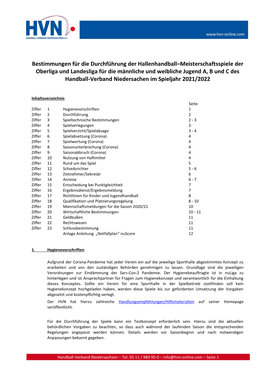 Bestimmungen Für Die Durchführung Der Hallenhandball