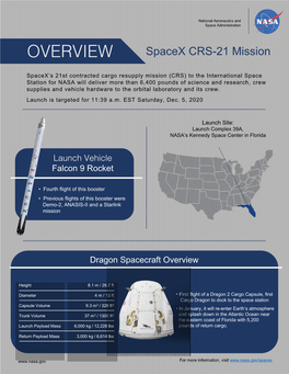 Spacex CRS-21 Mission OVERVIEW