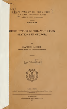 Descriptions of Triangulation Stations in Georgia