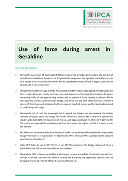 Use of Force During Arrest in Geraldine