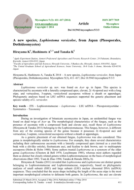 Pleosporales, Dothideomycetes)